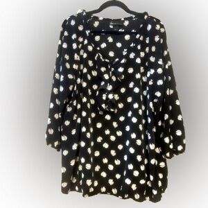 LANE BRYANT Black and Grey/White Dot Women's Top 22 24 Plus
